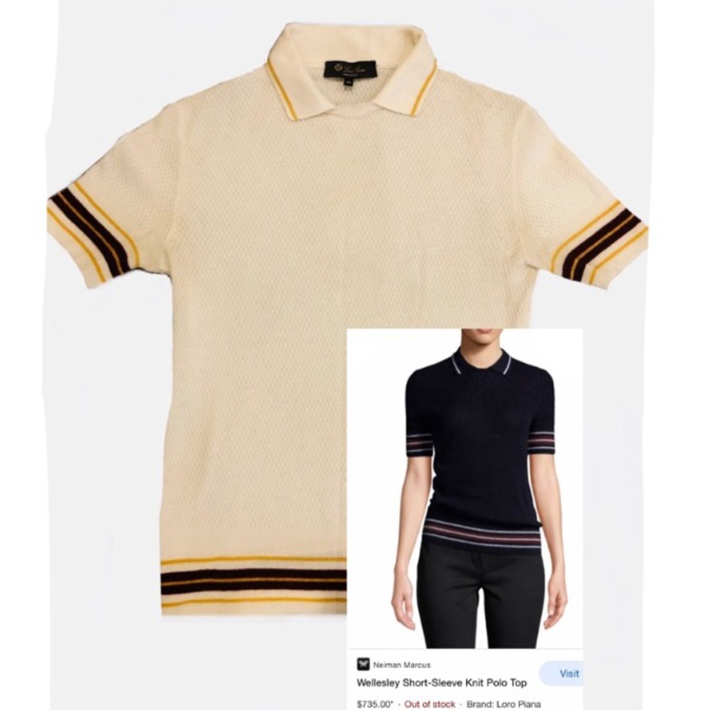 Loro Piana Lemon Cream Cashmere Polo Shirt